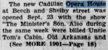 Cadillac Opera House - June 1951 Article